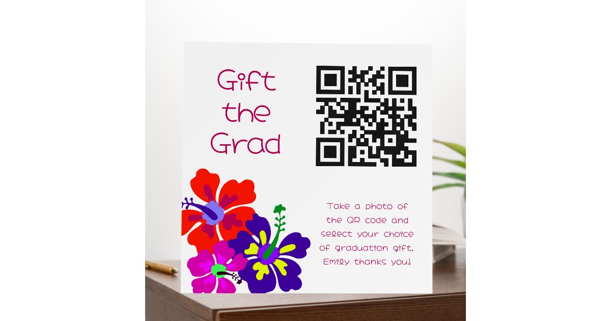 Graduation QR code Table Sign For Party | Zazzle