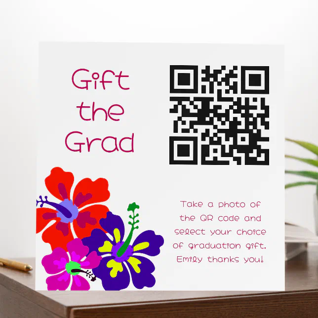Graduation QR code Table Sign For Party | Zazzle