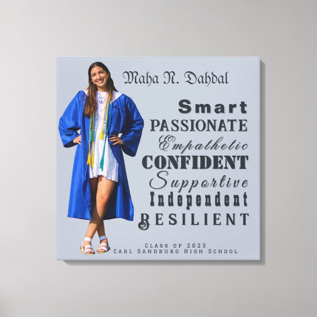 Graduation Qualities of A Great Woman 4a Canvas Print (Front)