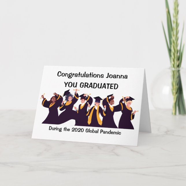 Graduation Quarantine Card Funny Card for Graduate (Front)