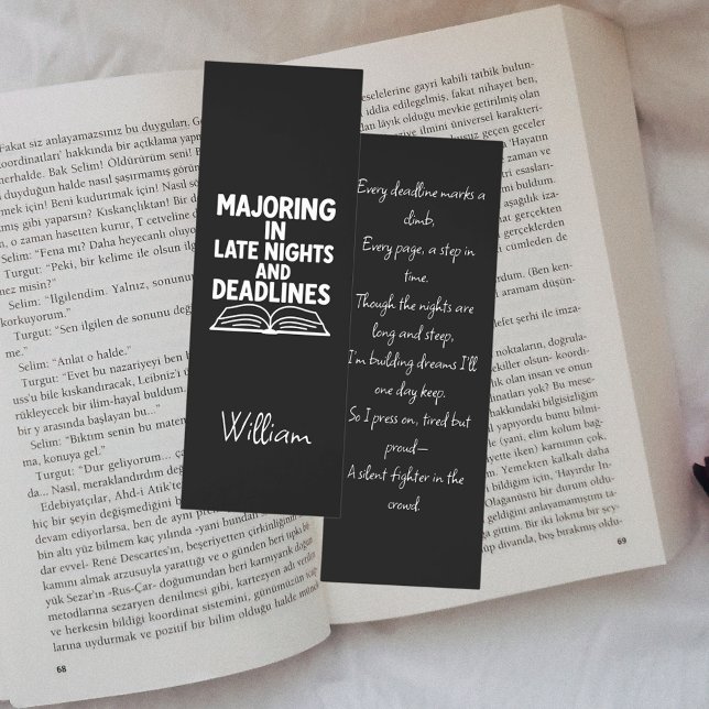 Graduation quote funny poem black bookmarks (Creator Uploaded)