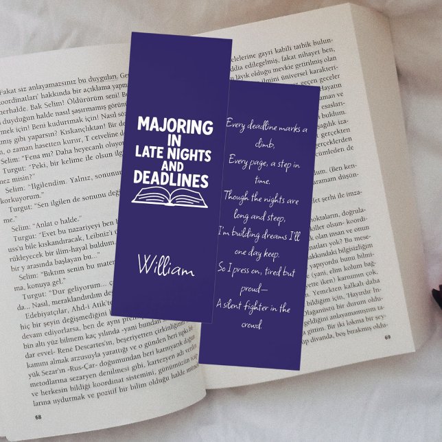 Graduation quote funny poem blue bookmarks (Creator Uploaded)