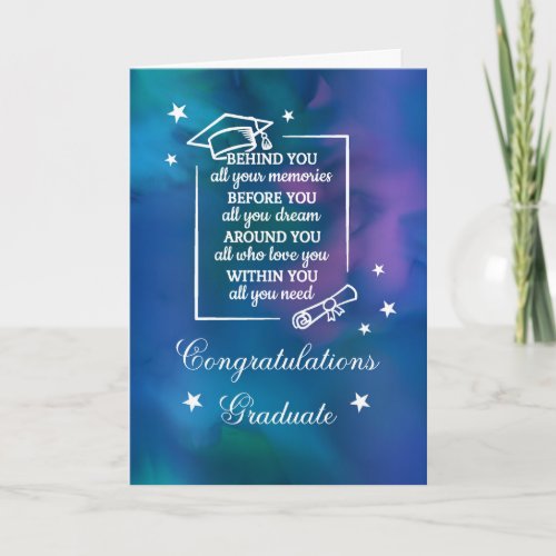 Graduation Quote on Blue Watercolor