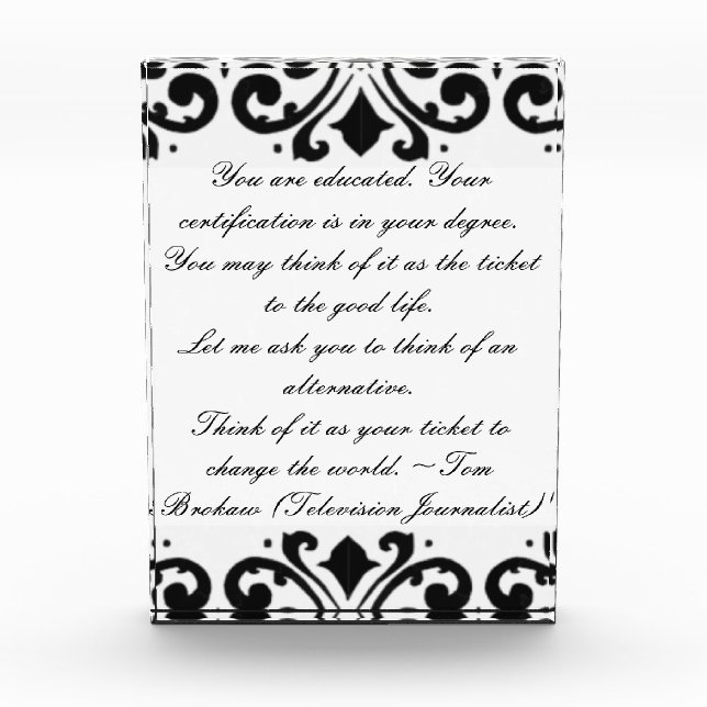 Graduation quotes acrylic award (Front)