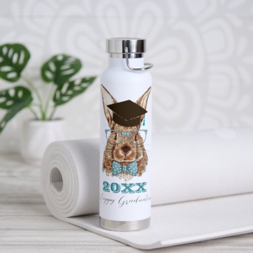 Graduation Rabbit Custom Water Bottle 