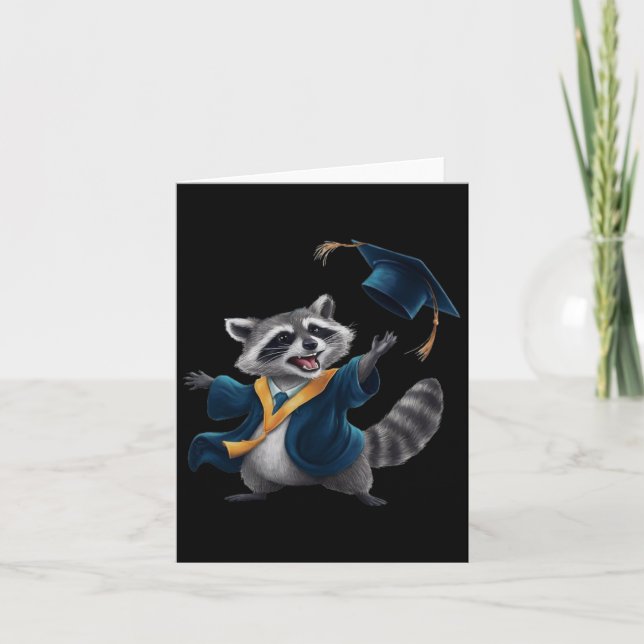 Graduation Raccoon  Card (Front)