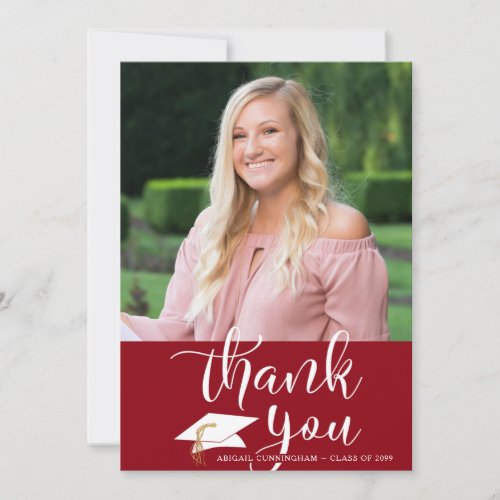 Graduation Red Thank You One Photo Script