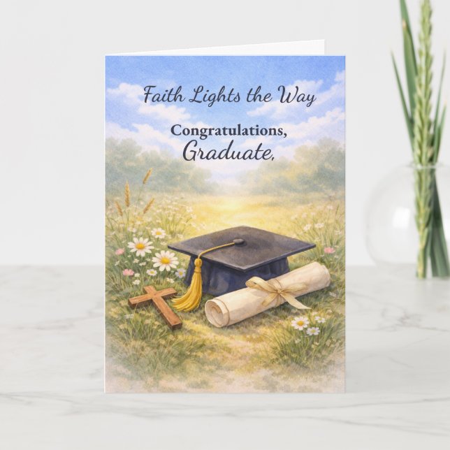 Graduation Religious Congratulations Blessings Card (Front)