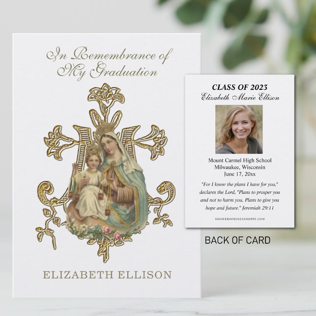 Graduation Remembrance Religious Holy Prayer Cards (Creator Uploaded)