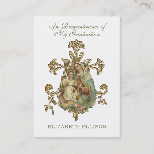 Graduation Remembrance Religious Holy Prayer Cards (Front)