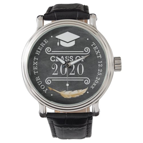 Graduation Retro Chalkboard Personalized Luxury Watch
