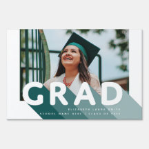 Graduation Retro Photo Green Personalized Yard
