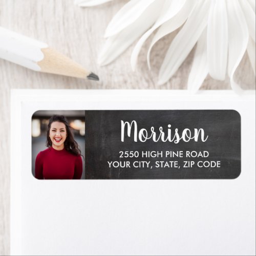 Graduation Return Address Label With Grad Photo