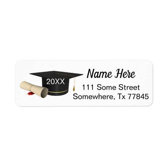 Graduation Return Address Labels School (Front)
