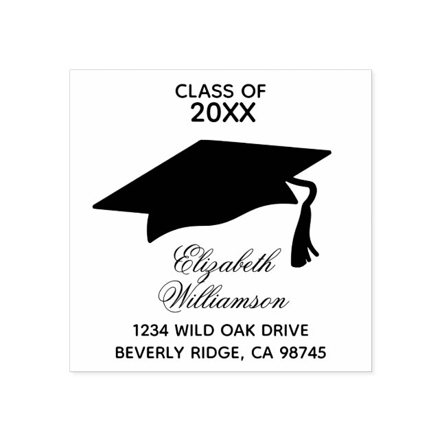 Graduation Return Address Rubber Stamp (Imprint)