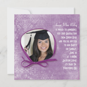 Graduation Ribbon Frame Invitation