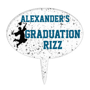 Graduation Rizz Oval Cake Topper