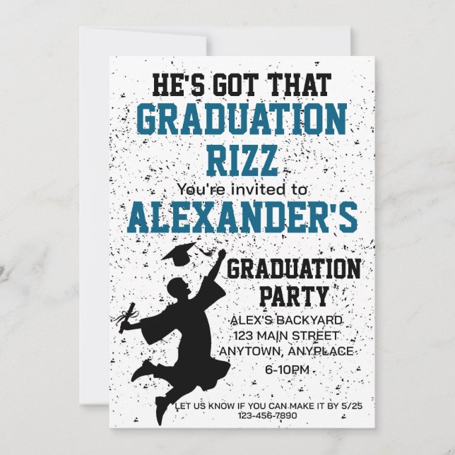 Graduation Rizz Party Invitation (Front)