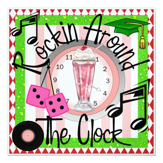 Graduation Rockin' Around the Clock Party - SRF Card