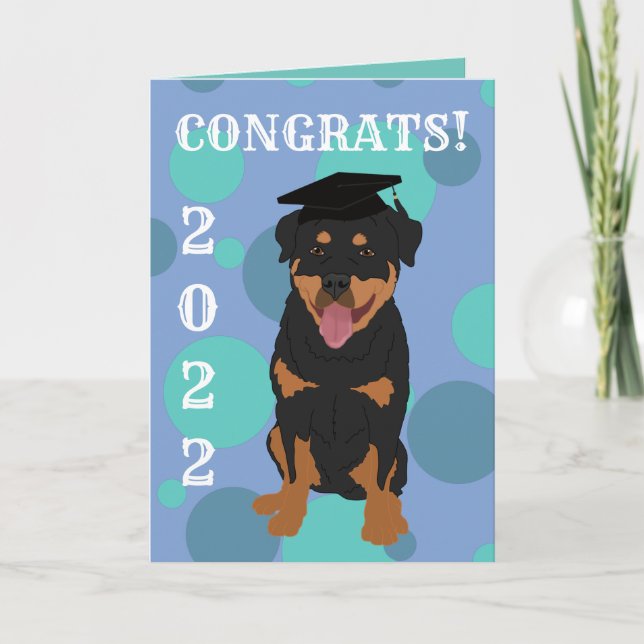 Graduation Rottweiler Card (Front)