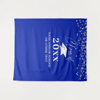 Graduation Royal Blue Class Year Photo Backdrop | Zazzle