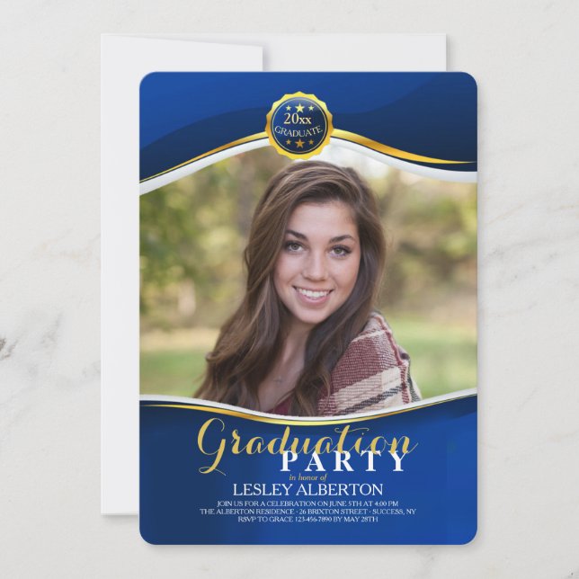 Graduation Royal Photo Invitation (Front)