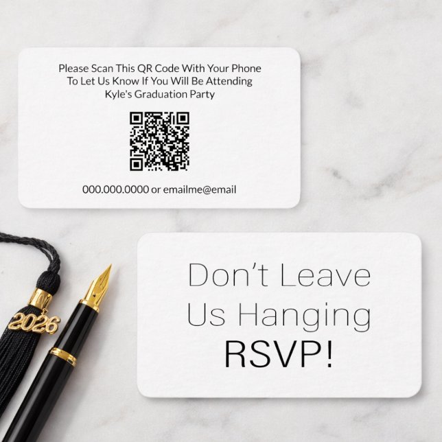 Graduation RSVP QR Code Response Card (Graduation Event or Party Response Card with QR Code. Special events RSVP.)