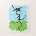 Graduation Runner © Cross Country Track Puzzle<br><div class="desc">A Humorous Running Graduate holding a Diploma with the Grad's Tassel blowing in the wind with Blue Sky and Green Grass as the background.  A Funny Grad Runner Graduate - Cross Country,  Track and Field or any other type of Running Sport!</div>