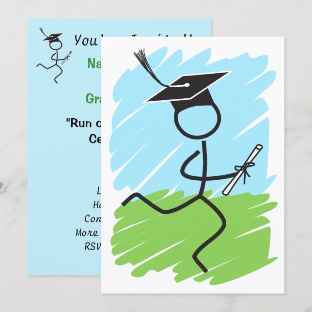 Graduation Runner © Party Cross Country Track Invitation (Front/Back)
