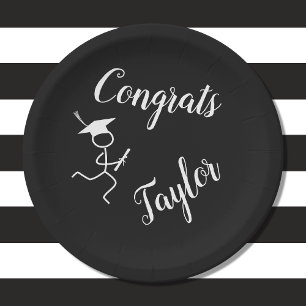 Graduation Runner © Running Grad Black White Plate