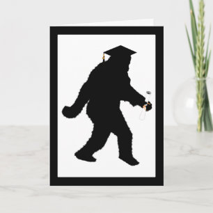Graduation Sasquatch with Grad Cap Card