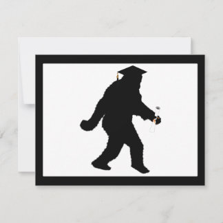 Graduation Sasquatch with Grad Cap Invitation