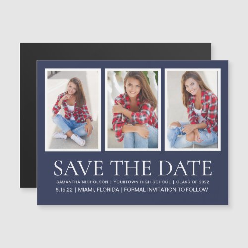 Graduation Save Date 4 Photo Class 2022 Magnetic Invitation