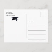 Graduation Save The Date Blue White Announcement Postcard (Back)