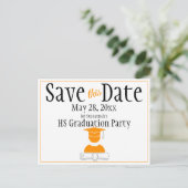 Graduation Save The Date Minimalist White Gold Postcard (Standing Front)