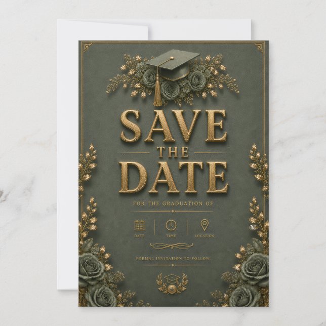Graduation Save the Date + RSVP Card Set (Front)