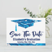 Graduation Save The Date Simple Elegant Watercolor (Standing Front)