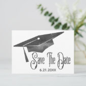 Graduation Save The Date Simple Modern Black Grad (Standing Front)
