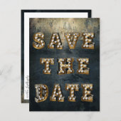 Graduation Save The Date Theater Light Letters Announcement Postcard (Front/Back)