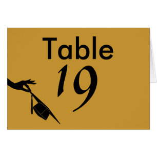 Graduation Sch Colors Blue Gold Table Number Cards