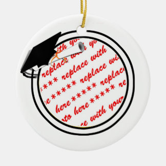 Graduation School Colors Black & Gold Frame Ceramic Ornament