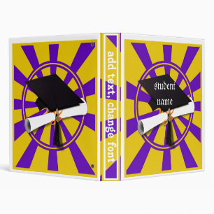 Graduation School Colors Purple and Gold (ZOOM!) Binder