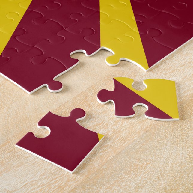 Graduation School Colors Red And Gold Jigsaw Puzzle (Side)