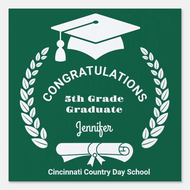 Graduation School Green Sign (Back)