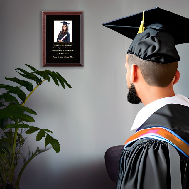 Graduation School Photo Gold Modern Award Plaque (Creator Uploaded)