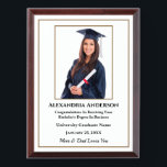 Graduation School Photo Gold Modern Personalize Award Plaque<br><div class="desc">Graduation School Photo Gold Modern Award Plaque for your graduate in high school or college. It is a great gift from family members to the graduate or graduates. Replace with your information and photograph.  Great to use for Award ceremonies or just to thank someone.</div>