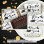 Graduation Script Black Gold Confetti Thank You Hershey's Miniatures