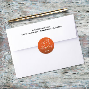 Graduation Script Orange Envelope Seal