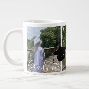 Graduation Script Photo Cap Collage  Giant Coffee Mug