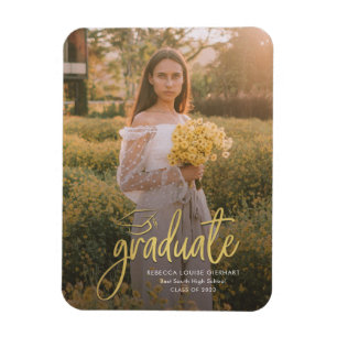 Graduation Script Photo Grad 2025 Announcement Magnet